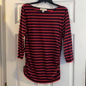 MICHAEL Michael Kors striped, rouched top